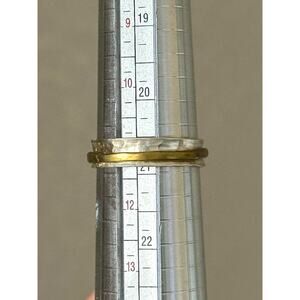 Handmade Sterling Silver Fidget Ring with Brass Spinning Band (Size 11)